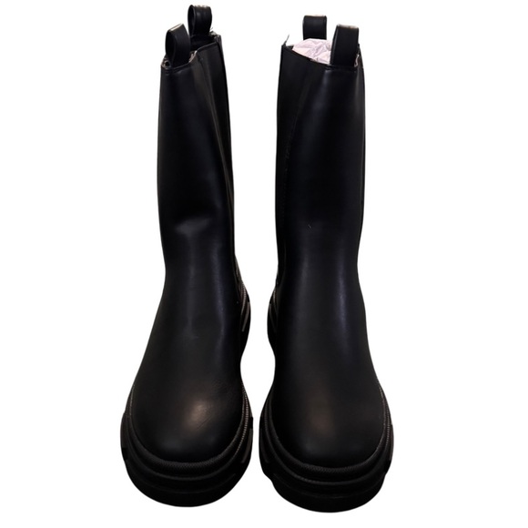 Missguided NIB Black Chunky Pull On Women's Chelsea Ankle Boots SIZE 10 - Picture 3 of 7